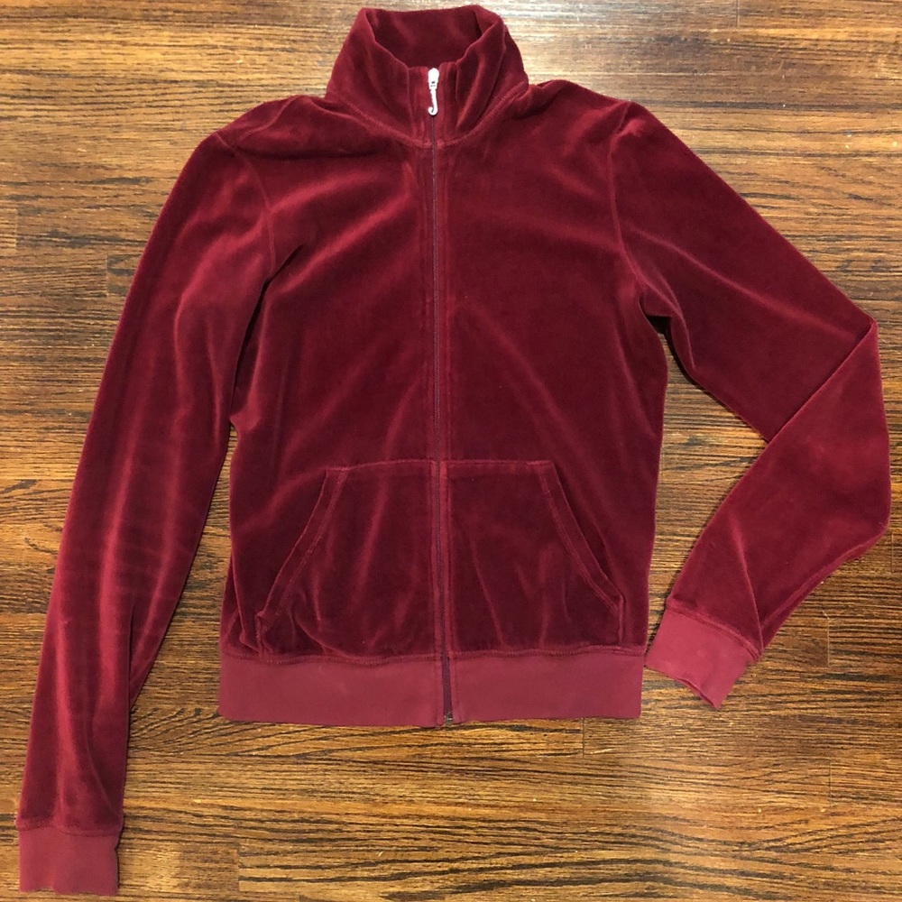 Juicy Couture Burgundy Velour Fairfax Jacket Sz M